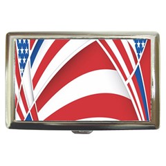 American Flag Star Blue Line Red White Cigarette Money Cases by Mariart