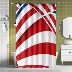 American Flag Star Blue Line Red White Shower Curtain 48  X 72  (small) 