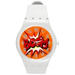 Boom Sale Orange Round Plastic Sport Watch (M) Front