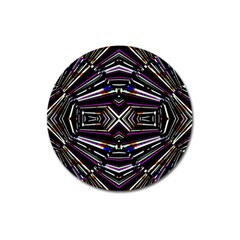 Dark Ethnic Sharp Bold Pattern Magnet 3  (round) by dflcprints