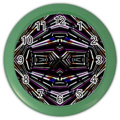 Dark Ethnic Sharp Bold Pattern Color Wall Clocks by dflcprints