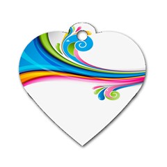 Colored Lines Rainbow Dog Tag Heart (two Sides) by Mariart