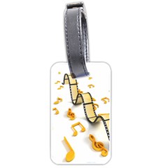 Isolated Three Dimensional Negative Roll Musical Notes Movie Luggage Tags (one Side)  by Mariart