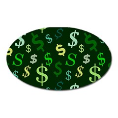 Money Us Dollar Green Oval Magnet by Mariart