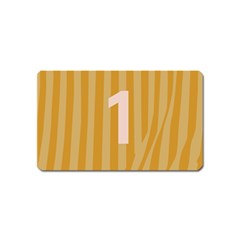 Number 1 Line Vertical Yellow Pink Orange Wave Chevron Magnet (name Card)