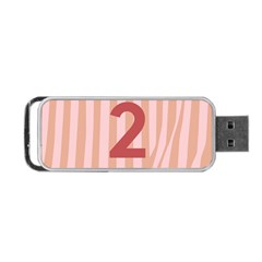 Number 2 Line Vertical Red Pink Wave Chevron Portable Usb Flash (one Side) by Mariart