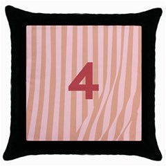 Number 4 Line Vertical Red Pink Wave Chevron Throw Pillow Case (black) by Mariart