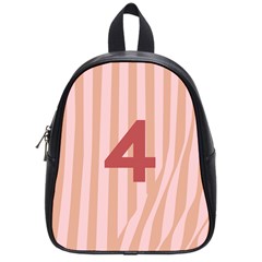 Number 4 Line Vertical Red Pink Wave Chevron School Bags (small)  by Mariart