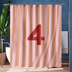 Number 4 Line Vertical Red Pink Wave Chevron Shower Curtain 60  X 72  (medium)  by Mariart