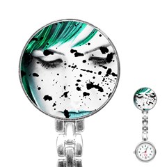 Beauty Woman Close Up Artistic Portrait Stainless Steel Nurses Watch by dflcprints