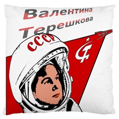 Valentina Tereshkova Large Flano Cushion Case (one Side) by Valentinaart