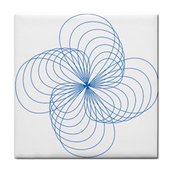 Blue Spirograph Pattern Drawing Design Tile Coasters by Nexatart