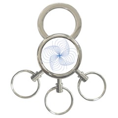 Blue Spirograph Pattern Drawing Design 3-ring Key Chains by Nexatart