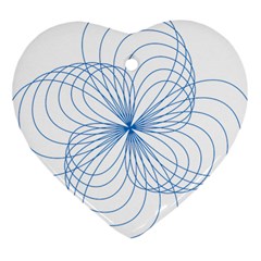 Blue Spirograph Pattern Drawing Design Heart Ornament (two Sides) by Nexatart