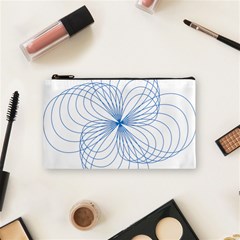 Blue Spirograph Pattern Drawing Design Cosmetic Bag (small)  by Nexatart