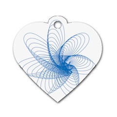 Spirograph Pattern Drawing Design Blue Dog Tag Heart (two Sides) by Nexatart