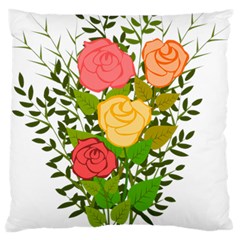 Roses Flowers Floral Flowery Large Cushion Case (one Side) by Nexatart