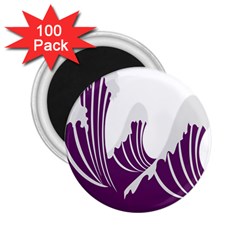 Waves Purple Wave Water Chevron Sea Beach 2 25  Magnets (100 Pack)  by Mariart