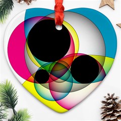 Apollonius Color Multi Circle Polkadot Ornament (heart)