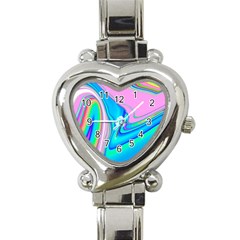 Aurora Color Rainbow Space Blue Sky Purple Yellow Green Pink Red Heart Italian Charm Watch