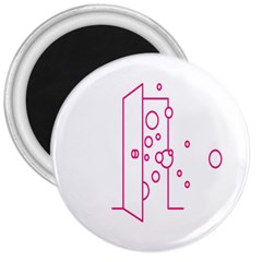 Deep Clean Bubbel Door Pink Polka Circle 3  Magnets