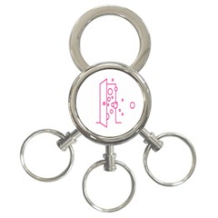 Deep Clean Bubbel Door Pink Polka Circle 3-ring Key Chains