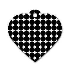 Dotted Pattern Png Dots Square Grid Abuse Black Dog Tag Heart (one Side) by Mariart