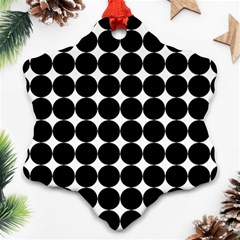 Dotted Pattern Png Dots Square Grid Abuse Black Snowflake Ornament (two Sides) by Mariart