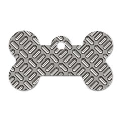 Capsul Another Grey Diamond Metal Texture Dog Tag Bone (two Sides) by Mariart