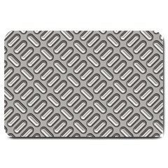 Capsul Another Grey Diamond Metal Texture Large Doormat  by Mariart