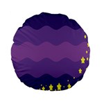 Glimragender Flags Wave Waves Chevron Purple Blue Star Yellow Space Standard 15  Premium Flano Round Cushions Front