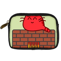 Happy Cat Fire Animals Cute Red Digital Camera Cases by Mariart