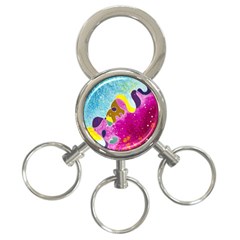 Fabric Rainbow 3-ring Key Chains