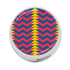 Lllustration Geometric Red Blue Yellow Chevron Wave Line 4-port Usb Hub (two Sides) 