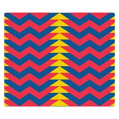 Lllustration Geometric Red Blue Yellow Chevron Wave Line Double Sided Flano Blanket (small)  by Mariart
