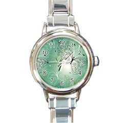 Glass Splashback Abstract Pattern Butterfly Round Italian Charm Watch