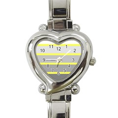 Molly Gender Line Flag Yellow Grey Heart Italian Charm Watch