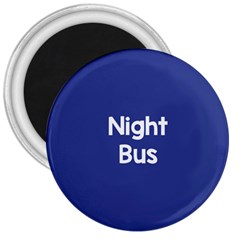 Night Bus New Blue 3  Magnets