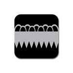 Noir Gender Flags Wave Waves Chevron Circle Black Grey Rubber Square Coaster (4 pack)  Front