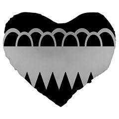 Noir Gender Flags Wave Waves Chevron Circle Black Grey Large 19  Premium Heart Shape Cushions by Mariart