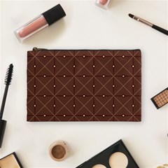 Coloured Line Squares Brown Plaid Chevron Cosmetic Bag (medium)  by Mariart