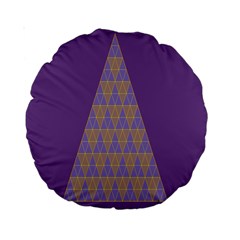 Pyramid Triangle  Purple Standard 15  Premium Round Cushions by Mariart