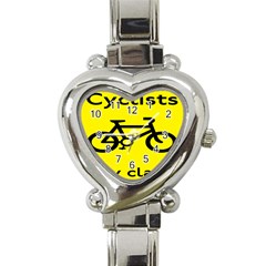 Stay Classy Bike Cyclists Sport Heart Italian Charm Watch