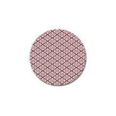 Pattern Kawung Star Line Plaid Flower Floral Red Golf Ball Marker (4 Pack)