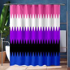 Sychnogender Techno Genderfluid Flags Wave Waves Chevron Shower Curtain 60  X 72  (medium)  by Mariart