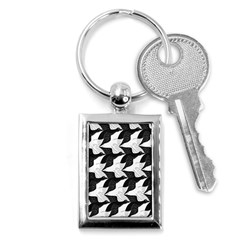 Swan Black Animals Fly Key Chains (rectangle) 