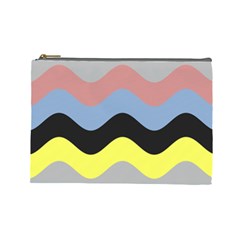 Wave Waves Chevron Sea Beach Rainbow Cosmetic Bag (large)  by Mariart