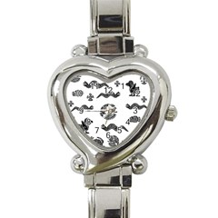 Aztecs Pattern Heart Italian Charm Watch by Valentinaart