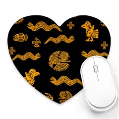 Aztecs Pattern Heart Mousepads by Valentinaart