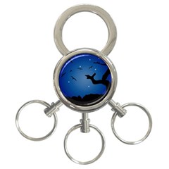 Nightscape Landscape Illustration 3-ring Key Chains by dflcprints